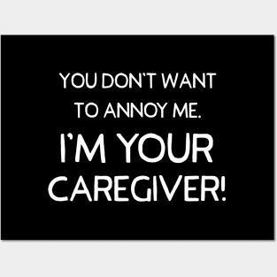 Funny Sarcastic Caregiver CNA Nurses Aids Gift Posters and Art